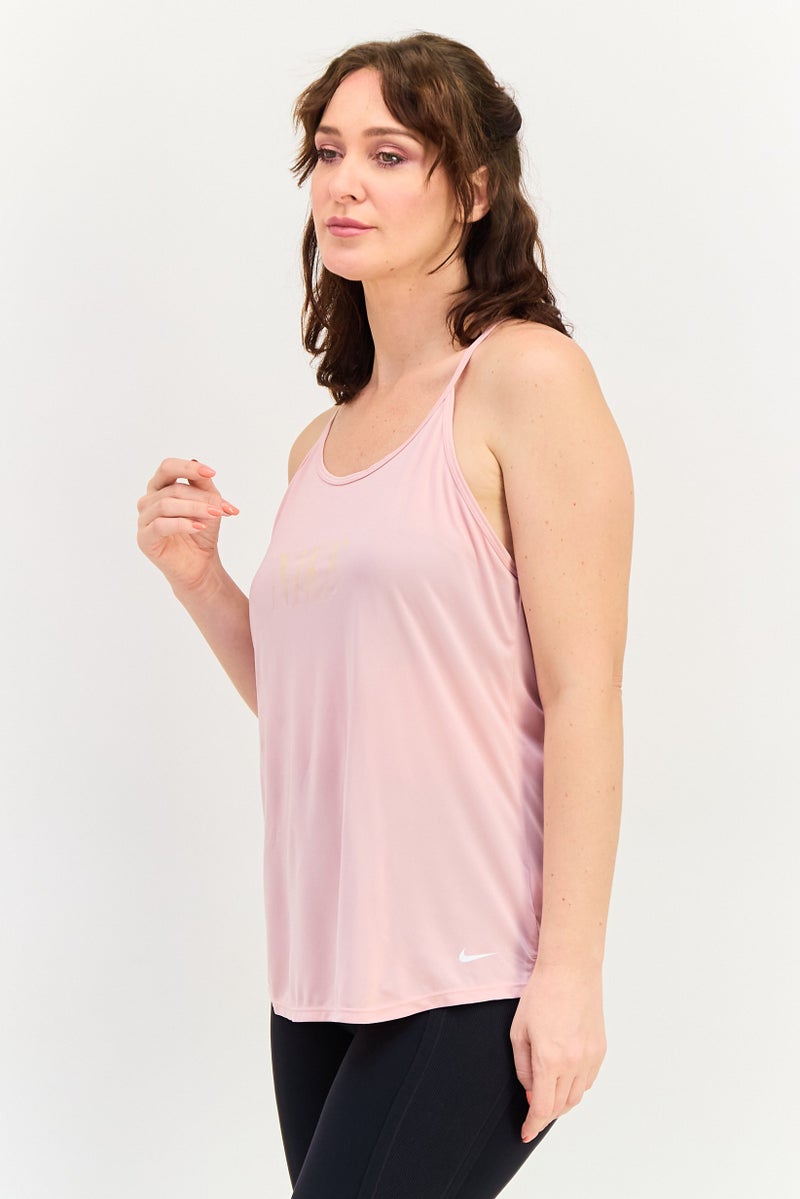 Nike تي شيرت تدريب بدون أكمام للنساء بتقنية دري فيت، وردي - Image 4